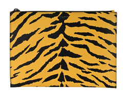 Saint Laurent Tiger Pouch, Leather, Black/ Yellow, 397294, 3*